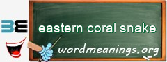 WordMeaning blackboard for eastern coral snake